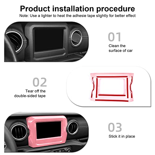 CheroCar Navigation GPS Screen Panel Frame Cover Trim Decoration Interior Accessories Compatible with 2018-2023 Jeep Wrangler JL JLU & Gladiator JT Sahara,Pink by CheroCar - Used condition - Image 5