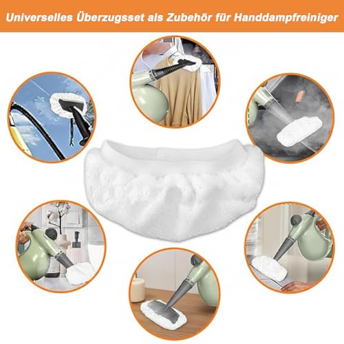 12 Stück Mikrofaser Ersatztücher für Dampfreiniger, Universelles Überzugsset als Zubehör für Handdampfreiniger, Waschbare und Wiederverwendbare Frottee Ersatzbezüge für die Reinigung von Boden Wänden