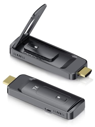 Image of AIMIBO Wireless HDMI Transmitter and Receiver, 2026 Upgraded, 4K/1080P, 5.8G/2.4G, Up to 8TXs, 328FT, Plug and Play, Wirelessly Cast Video/Audio for Laptop, Camera, CCTV to HDTV, Projector