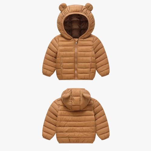 Kids Boy Girl Winter Coats Lightweight Cute Bear Ears Padded Jacket Cute Outdoor Outwear Warm Clothes 1-6 Years3