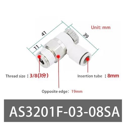 Vanne papillon du cylindre AS2201F anti-vibration pour air comprimé - 3