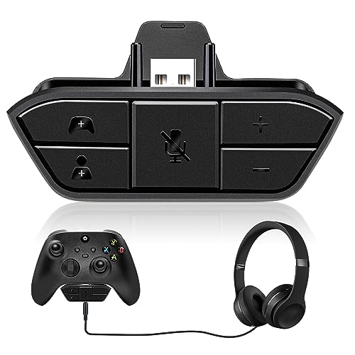 DIFCUL headset adapter for xbox one, Headset Audio Controller for Xbox One, Gamepad Controller Audio Adapter with Volume Control, 3.5mm Stereo Headset Audio Game Adapter for Xbox One