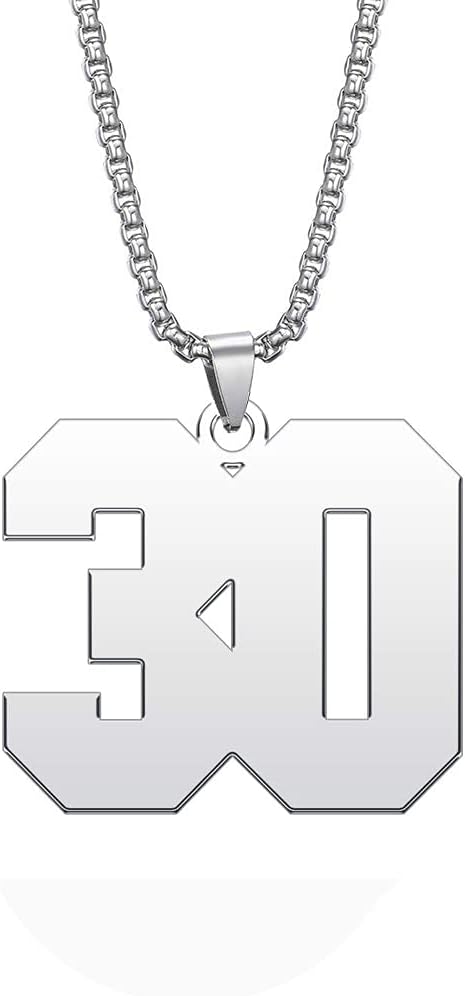 OutstandLong Men Sports Number Necklace for Women Baseball/Soccer/Football/Basketball Stainless Steel Necklace Pendant Personalized Jewelry 3mm Chain