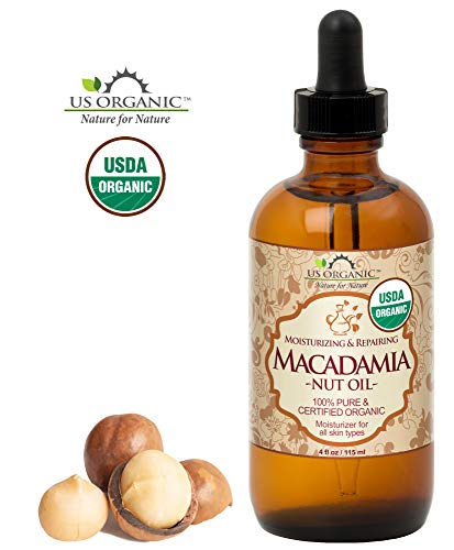 Us Organic Macadamia Nut Oil Unrefined Virgin, Certified Organic, Pure & Natural, Cold Pressed, Sourced In Kenya, In Amber Glass Bottle W/Glass Eye Dropper For Easy Application (4 Oz (Large)) #TOP2