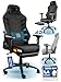 Ultimatrix FURY Gaming Stuhl Ergonomisch [TESTSIEGER] Integrierte Lordosenstütze, 4D-Armlehnen, Atmungsaktiver Stoff, Fußstütze, Gamingstuhl Kaltschaum, Gaming Chair 150kg, Schreibtischstuhl (Schwarz)