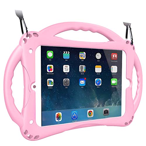 TopEsct iPad 7th Funda Niños Shock Proof Material Silicona Lightweight Kids Protector Cover Case con Manija para iPad 7th Gen. 10.2 (2019) / iPad Air3/iPad Pro 10.5 (iPad Mini, Roze)