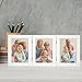 Frametory, 3 Picture Frames 5x7 Trifold Photo Frames Collage - Real Glass - Triple Folding (White, 1 Pack)