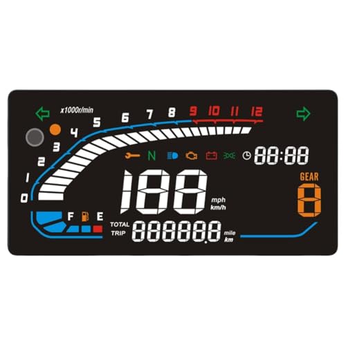 Compteur numérique LED moto multifonction étanche avec tachymètre de précision