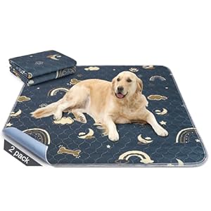 Siwa Mary Puppy Pads, Super Absorbent 2-Pack 36”*41” Pee Pads for Dogs, Non-Slip Washable Dog Pee Pads, Quick Dry Reusable Puppy Pads, Waterproof Dog Mat