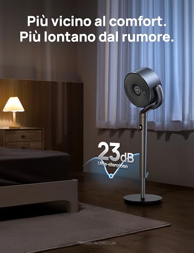 DREO Standing Fan, 120°+120° Smart Oscillating Floor Fans with Wi-Fi/Voice Control, 85 ft Fan For Bedroom, DC Motor Quiet Fans, adjustable height, 8 Speeds, 6 Modes, 12H Timer, Office, Room - 9