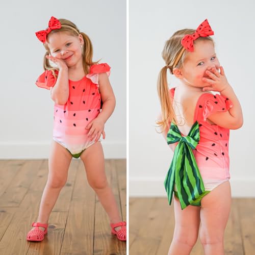 Image of Toddler Girl Baby Ruffles Mermaid Fish Scale Swimsuit One Piece Swimwear Bathing Sunsuit