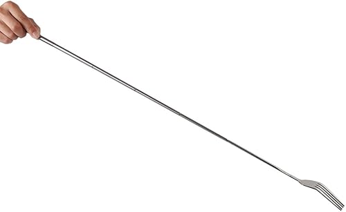 Miniatura 9 de Tenedor telescópico, 3 tenedores extensibles de acero inoxidable con mango largo para barbacoa, cena, fruta, postre, resistente y duradero, 8.7-25.4