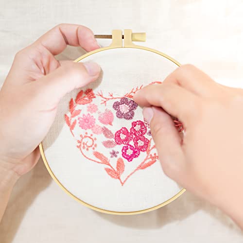 Pllieay 5 Pieces Embroidery Hoop And 16 Pieces Needles Plastic Embroidery Hoops Set Circle Cross Stitch Hoop Ring 3 Inch To 9 Inch For Embroidery And Cross Stitch #TOP4