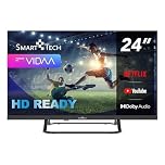Smart Tech TV LED HD 24' (60 cm) 24HV02V Smart TV VIDAA - Molotov, Netflix, Prime Video, Disney+, Youtube, Plex - 3xHDMI - 2xUSB - Mode Hotel (24")