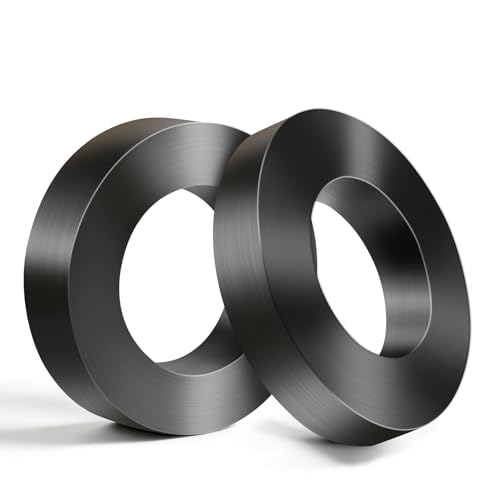 FINDMAG Ring Magnet Strong, Large Ferrite Ring Magnets, Ceramic Disc Magnet with Adhesive Backing, Heavy Duty Round Magnets for DIY Crafts, Classroom, Industrial - 2 Pack(Od2.3 * Id1.2” * 0.4”)