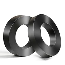 FINDMAG Ring Magnet Strong, Large Ferrite Ring Magnets, Ceramic Disc Magnet with Adhesive Backing, Heavy Duty Round Magnets for DIY Crafts, Classroom, Industrial - 2 PackOd2.3 * Id1.2 * 0.4
