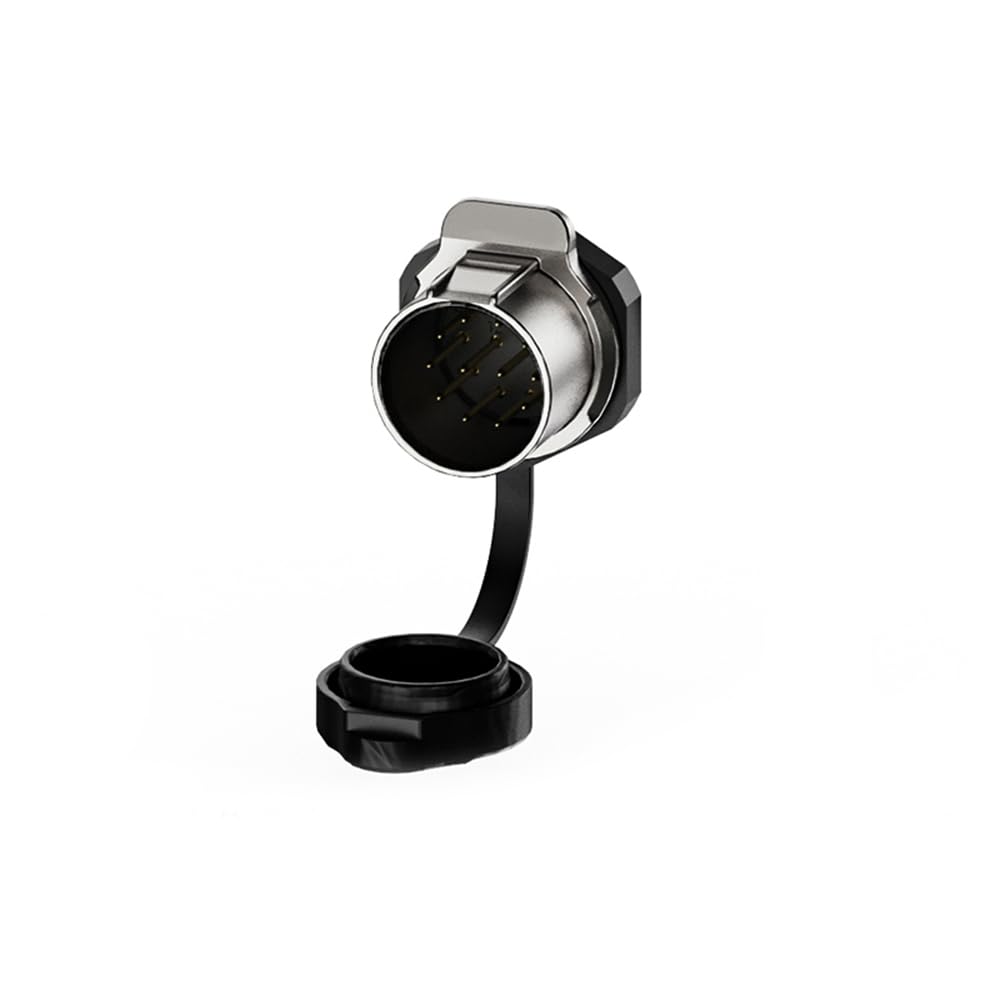 EW-LP24 Soldering IP68 12 Pin Power Connector, Industrial Outdoor M24 Signal Electrical Connectors, Circular Quick Lock Aviation Socket Plug Panel Mount (12 Pin)