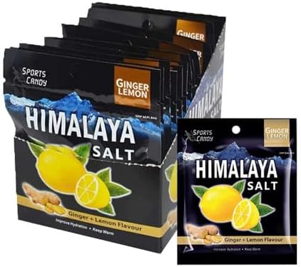 Ginger And Lemon Candy: Made from Natural Himalaya Salt (15g x 6 packs) Halal Sports Candy