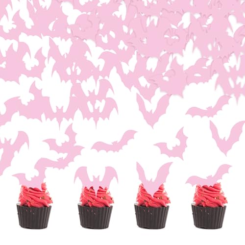 40 Pcs Edible Halloween Bat Cupcake Toppers Wafer Paper Halloween...
