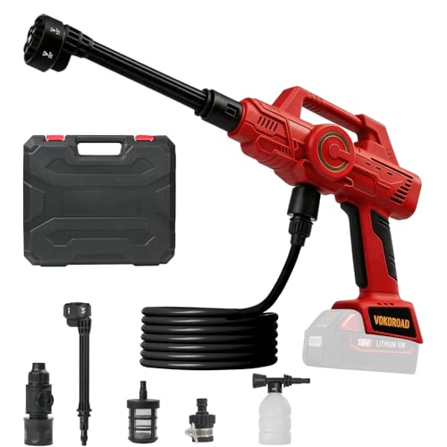 Cordless Car Cleaner Tool Compatible with Milwaukee M18 Battery Portable Power Yard Cleaner with 6-in-1 Nozzle + Garden Hose Connector Handheld Water Cleaner for Car/Garden/Boat (Tool Only)