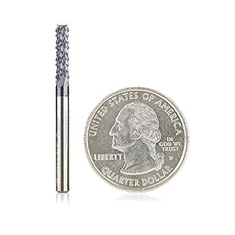 Amana Tool Solid Carbide Router Bit for Fiberglass and Composite Cutting, End Mill Diamond Cut, AlTiN Coating, 48050-E, 1/8 Dia x 1/2 x 1/8 Shank