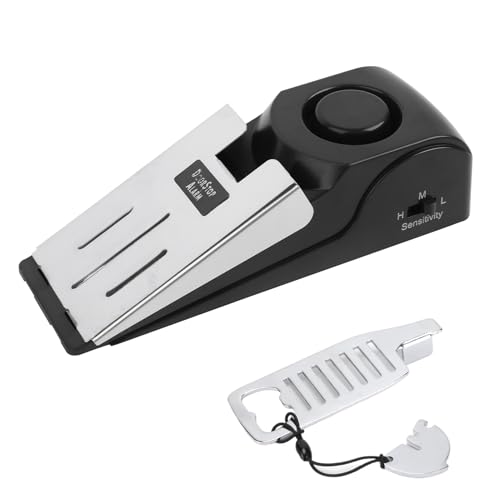 Mengshen Portable Türschloss & Türstopp Alarm mit 120dB starke Sirene 3 Stufen Empfindlichkeit Boden Keil Türstopper Zusätzliche Sicherheit Schutz