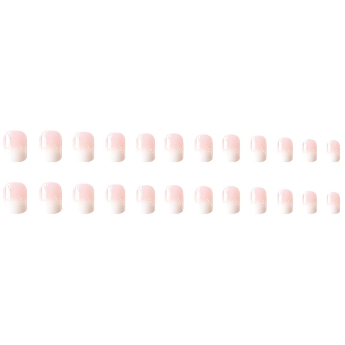 JUSTOTRY 24 Pcs Pink Solid False Nails Short,Gradient Square Press on Nails Pattern,Glossy Fake Nails Medium for Nail Art,French Squoval Stick on Nail for Women Gifts - Image 4
