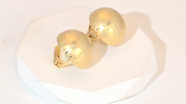 Pendientes Clip On Dorados Redondos para Mujer miniatura 7