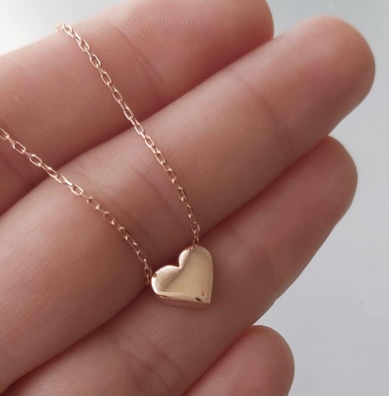 Joy-D Initial Necklaces for Women - 18k Pure Gold Heart Necklace - Delicate Tiny Gold Heart Pendant for Special Occasions - Gold initial necklace for women - Image 7