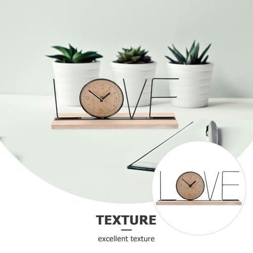 Reloj silencioso de escritorio con acabados de madera clásicos BESTonZON 4