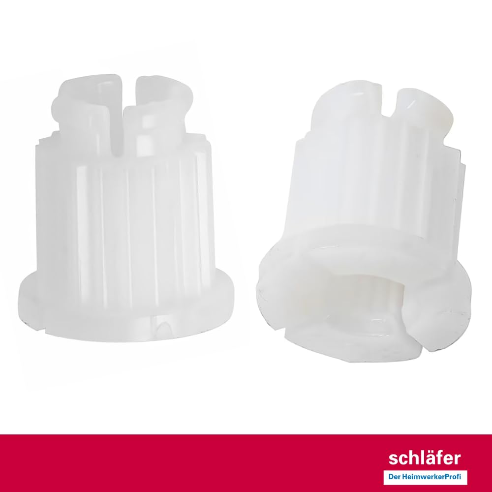 Schläfer 451415 | Inserto a scatto in Plastica brocciato 13/20 per Manopola Rubinetto Set di boccole per Vitone 1/2". Adatto per Rubinetteria del Bagno e della Cucina con due Maniglie. Conf. 4pz.