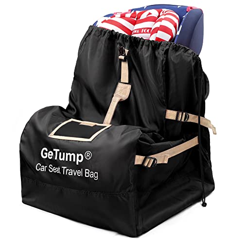GeTump Car Seat Travel Bag, Infant Car Seat Travel Cover Bag with Tear Resistant & Enhance Stitch Fabric, Gate Check Bag for Airplane, Fits Convertible Car Seats, Infant Carriers & Booster Seats