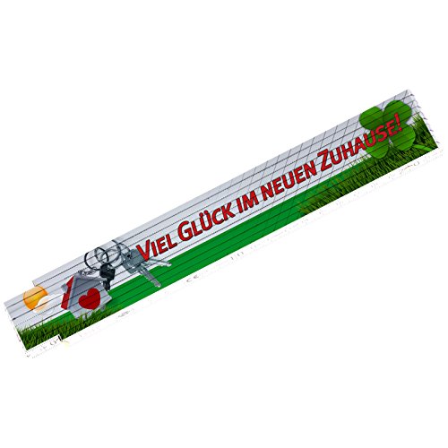 Zollstock Viel Glück im neuen Zuhause ADGA Meterstab 2m Geschenk Hausbau...