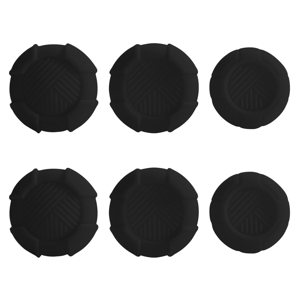 PERFECTSIGHT Thumb Grip Caps for PS5 PS4 Xbox Series X/S Xbox One Switch PRO Controller Steam Deck 6 PCS Soft Rubber 3D Thumbsticks Button Joystick Cover Set, Black 6