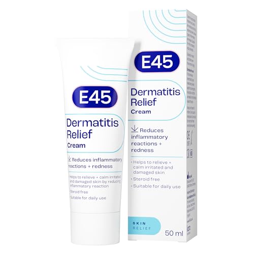 E45 Dermatitis Cream 50 ml to Treat Symptoms of Dermatitis or Eczema – Relieve Itching and Reduce Inflammation and Redness - Anti-Inflammatory Eczema & Dermatitis Cream - Steroid Free