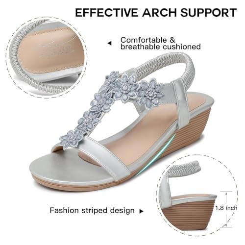 Image of SHIBEVER Wedge Sandals for Women Dressy: Summer Platform Comfortable Low Wedges Womens Sandal
