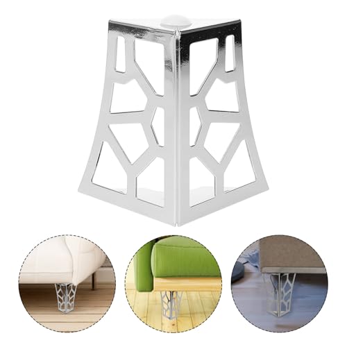 Patas de muebles de metal cromado HOMSFOU de 10 cm de alto para recambio de sofás y mesas 7
