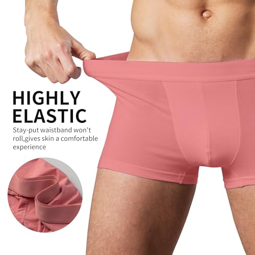 Mens Cotton Boxer Briefs, Ultra-Soft Tagless Design | Breathable Underwear with Vibrant Colors | 4-Pack Multi-Color2