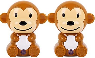 2 Pack-Cartoon Monkey Shaped LED Plug-in Night Light for Kids - Wall Lamp Take Good Care Children Sleep Light Sensor Auto Controlled Nightlights for Baby Nursing