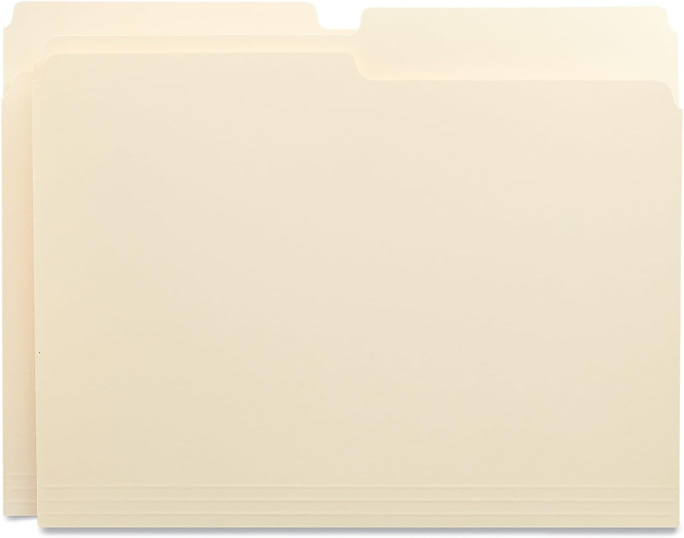 Universal UNV12112EE 1/2-Cut Assorted Top Tab File Folders - Letter Size, Manila (100/Box)