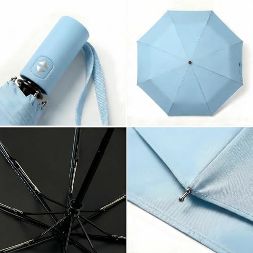 Image of BAODINI Small UV Protection Travel Umbrella Compact for Rain and Sun UPF 50+ Windproof Portable 42 inch Umbrella for Women and Men