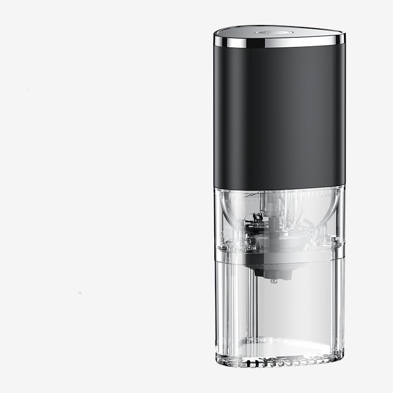 Electric Coffee Bean Grinder, USB Rechargeable, Portable Automatic Grinder for Drip Coffee, Black (Black)