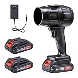 SIEARPUORL Cordless Leaf Blower Variable Speed,21V 1.7LB Lightweight Handheld Blower with 2 Pack Batteries&60 Mins Runtime,for Yard,Patio,Car Drying,Snow,Garage,Deck Cleaning