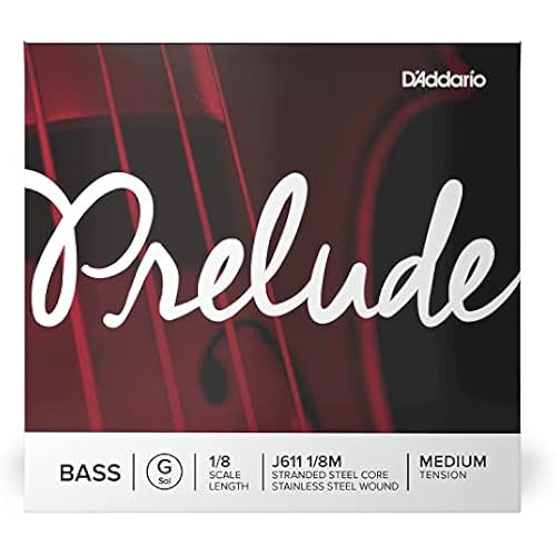 D'Addario Prelude Bass Single G String, 1/8 Scale, Medium Tension