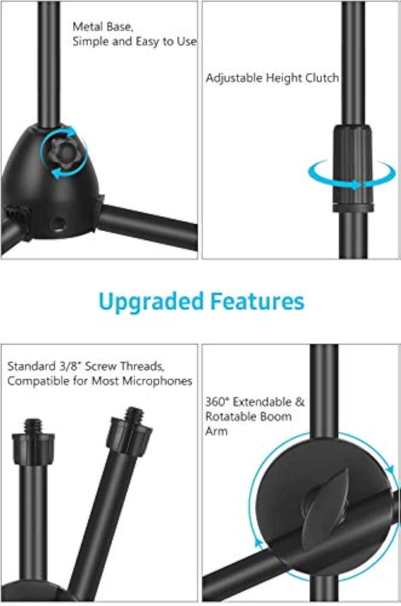 Adjustable Dual Microphone Stand for Studio Use