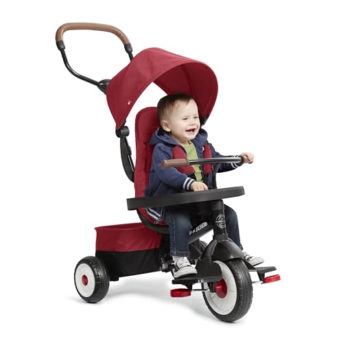 Radio Flyer City 4-in-1 Stroll 'N Trike, Red, for Riders