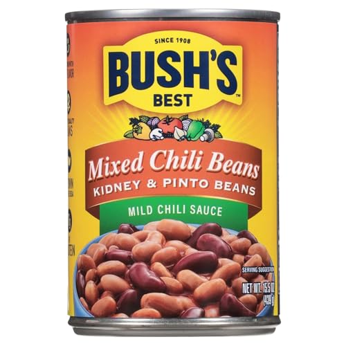 Bush's Mixed Chili Beans Pinto & Kidney Beans in Medium Chili Sauce - 15.5oz (Pack of 6)