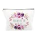 Mother of The Bride Gifts Bridal Party Gifts Wedding Party Gifts Purple Flower Makeup Bag Pouch for Mom from Daughter