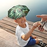 CHUNLINLAODA Umbrella Hat 2-Pack With Adjustable Elastic Band for Adults and Kids - Outdoor Essential for Gardening, Camping, Fishing, Festival - Rainbow Camouflage - Image 5