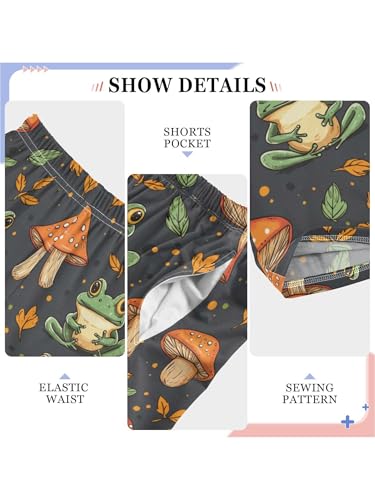 ZZKKO Autumn Mushroom and Cute Frog Boys Pants for Kids Jogger Pants with Pockets S4